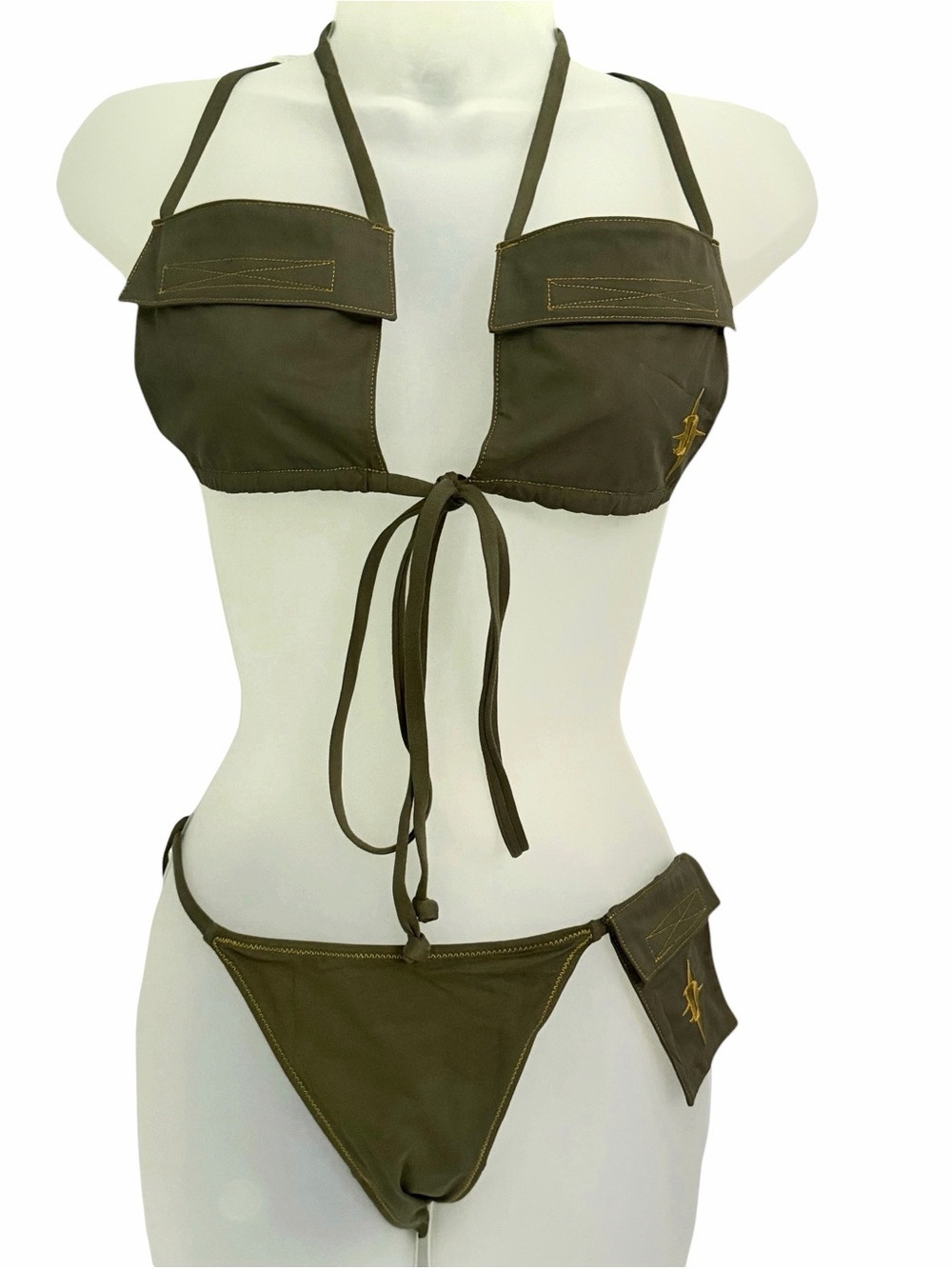 Darker Wavs Bikini XL Chord Cargo Green Pockets